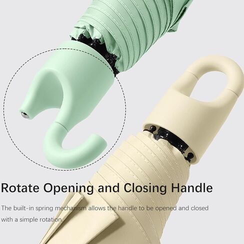 Ultra-Lightweight Folding Umbrella - Mini Parasol with Rotating Handle/Protable/UPF50+/UV Protection/Telfon/Small/Women Men Kids in Kuwait