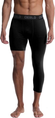 OEBLD Single Leg 3/4 Compression Tights, Unisex Sports Compression Pants in Saudi Arabia