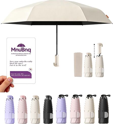 Umbrella with Hidden Handle 41/47 Inch UPF 50+ UV Protection Large Travel Essentials Umbrellas Pocket Manual Open Close Sun Blocking Umbrella for Women Kids and Men Fits Purse Backpack in Kuwait