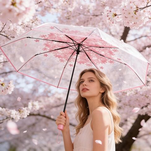 Travel Umbrella for Adults – Manual Compact Folding Umbrella with UV Protection, Lightweight & Portable for Backpack, Walking, or Car – Rain & Sun Ready in Kuwait