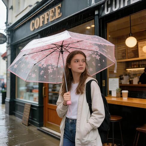 Travel Umbrella for Adults – Manual Compact Folding Umbrella with UV Protection, Lightweight & Portable for Backpack, Walking, or Car – Rain & Sun Ready in Kuwait