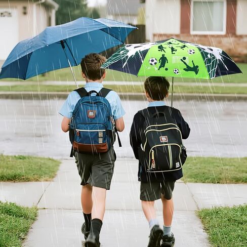 DPKOW Soccer Colour-changing Wet Dry Umbrella, Water Reacting, Folding Compact Umbrella for Backpack Pocket Bag, Football Soccer Gifts Windproof Portable Umbrellas, 23"X39" in Saudi Arabia
