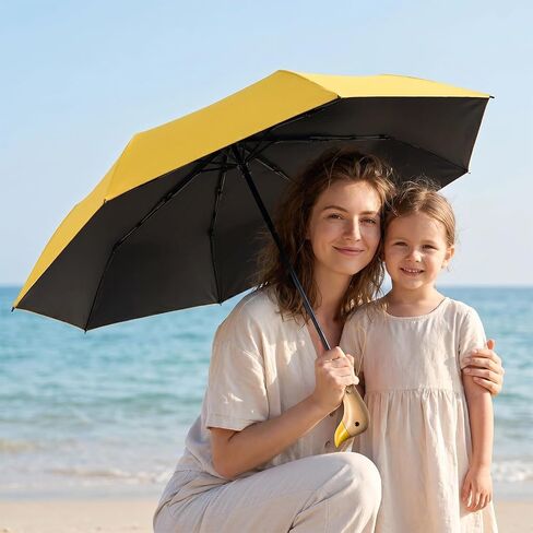 Travel Folding Umbrella With Duck-Shaped Handdle/UPF50+/UV Protection/Telfon/Protable Parasol/Lightweight/Women Kids in Kuwait