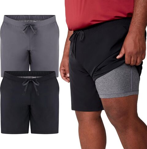 STRONGSIZE Men's Big and Tall 9" Athletic Shorts – Moisture Wicking Quick Dry Lined Shorts Sizes XL-8XL in Saudi Arabia
