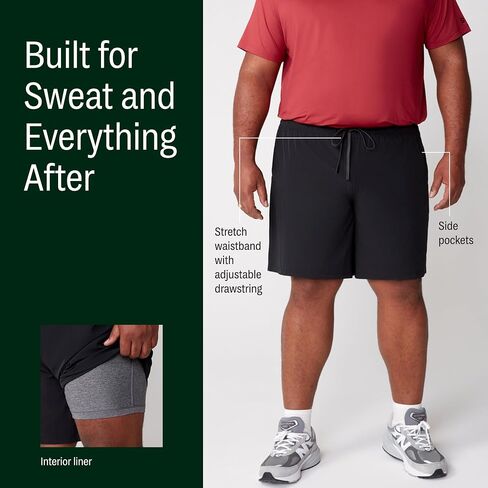 STRONGSIZE Men's Big and Tall 9" Athletic Shorts – Moisture Wicking Quick Dry Lined Shorts Sizes XL-8XL in Saudi Arabia