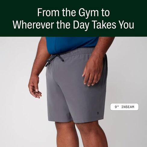 STRONGSIZE Men's Big and Tall 9" Athletic Shorts – Moisture Wicking Quick Dry Lined Shorts Sizes XL-8XL in Saudi Arabia