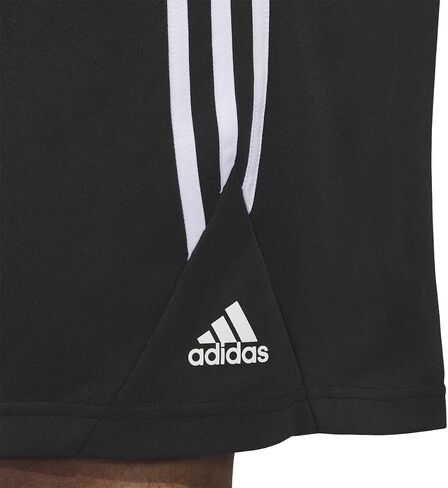 شورت كرة السلة للرجال من adidas Legends 3 Stripes، مقاس 2XL 9in باللون الأسود والأبيض in Kuwait