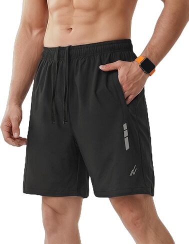 NY Threads Men's Running Shorts 7 Inch Inseam Lightweight Workout Gym Shorts Quick Dry Sports Athletic Shorts in Kuwait