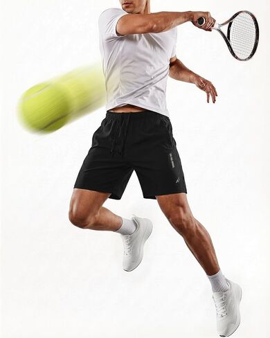 NY Threads Men's Running Shorts 7 Inch Inseam Lightweight Workout Gym Shorts Quick Dry Sports Athletic Shorts in Kuwait