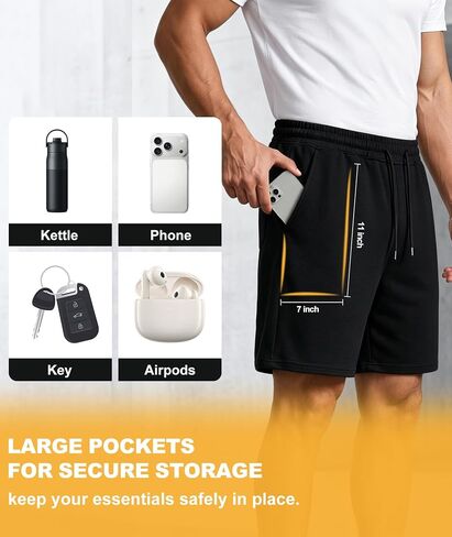 Little Beauty 3 Pack Mens Athletic Shorts 7" Fast Dry Gym Workout Running Shorts with Pockets for Basketball Activewear in Kuwait
