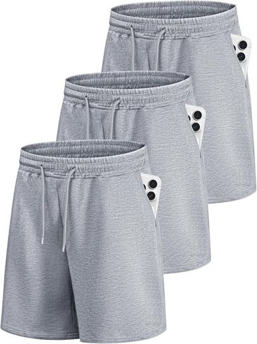 Little Beauty 3 Pack Mens Athletic Shorts 7" Fast Dry Gym Workout Running Shorts with Pockets for Basketball Activewear in Kuwait