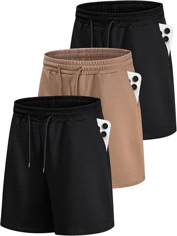 Little Beauty 3 Pack Mens Athletic Shorts 7" Fast Dry Gym Workout Running Shorts with Pockets for Basketball Activewear in Kuwait