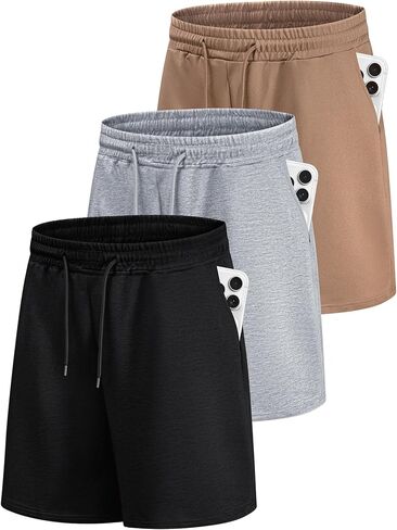 Little Beauty 3 Pack Mens Athletic Shorts 7" Fast Dry Gym Workout Running Shorts with Pockets for Basketball Activewear in Kuwait