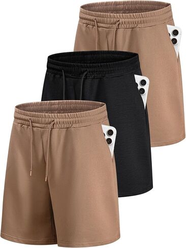 Little Beauty 3 Pack Mens Athletic Shorts 7" Fast Dry Gym Workout Running Shorts with Pockets for Basketball Activewear in Kuwait