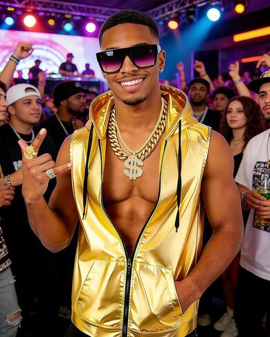 Men Metallic 70s 80s Disco Coustome Set, Gold or Silver Shiny Hooded Tops Hoodie Shirts Outfits for Disco Party in Saudi Arabia