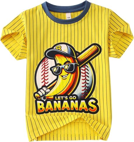 Toddler Boy Girl Baseball Shirt Kids Game Day Short Sleeve T-Shirt Baseball Team Jersey Banana Graphic Tee Tops in Saudi Arabia