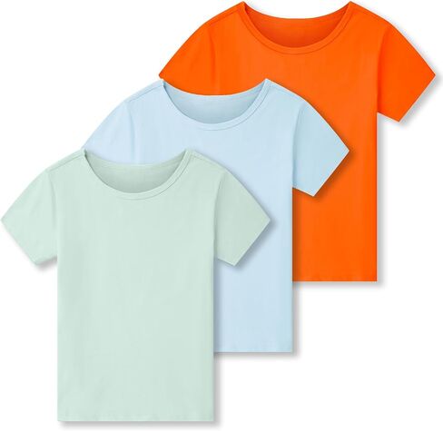 3 Pack Boys Shirts Cotton Short Sleeve Shirts for Boys Kids T Shirts Clothes Youth Summer Tops for Toddler(2T-14Y) in Kuwait