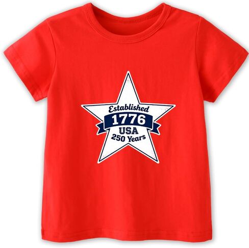 Boys 4th of July Shirt Girls Kids 250 Anniversary USA Shirts American Flag T-Shirt Toddler Patriotic Tee 2T-8T in Saudi Arabia