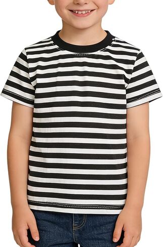 GOODKIDS Toddler Boys Girls T Shirts Kids Striped Shirt Casual Cotton Short Sleeve Crew Neck Tee Tops for 1-8 Years Youth in Saudi Arabia