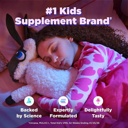 OLLY Kids Melatonin Free Sleep Gummy Supplement, Supports Sleep Quality,* Magnesium, L-Theanine, Lemon Balm, Cloudberry Peach Flavored, 25 Day Supply - 50 Count in Saudi Arabia