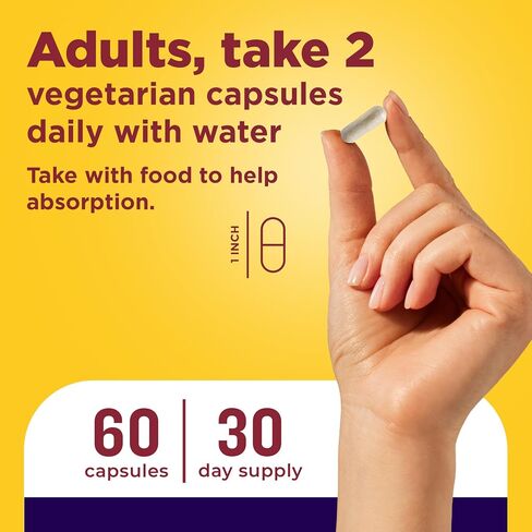 Nature Made Magnesium + Ashwagandha Capsules, Stress Relief and Sleep Support, Magnesium 300 mg and Ashwagandha Supplements, 60 Capsules, 30 Day Supply in Kuwait