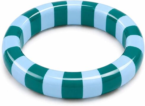 Chunky Resin Bracelets Stripe Bracelets for Women Colorful Y2K Bangles Summer Beach Jewelry Accessories Boho Bracelets for Women in Saudi Arabia
