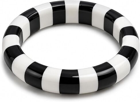 Chunky Resin Bracelets Stripe Bracelets for Women Colorful Y2K Bangles Summer Beach Jewelry Accessories Boho Bracelets for Women in Saudi Arabia