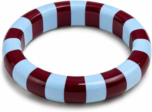 Chunky Resin Bracelets Stripe Bracelets for Women Colorful Y2K Bangles Summer Beach Jewelry Accessories Boho Bracelets for Women in Saudi Arabia