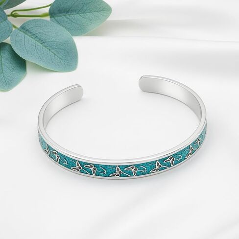 ONEFINITY Butterfly Bracelet 18k White Gold Plated Butterfly Turquoise Bangle Cuff Bracelets for Women Turquoise Jewelry Gifts for Women in Kuwait