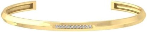 10K Gold or Sterling Silver Lab-Grown Diamond Cuff Bangle Bracelet (1/6 cttw, D-F Color, VS Clarity) in Kuwait