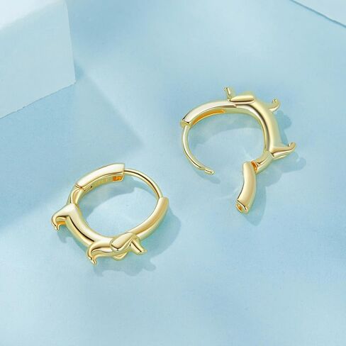 Gold Plated Dchshund Earrings Weiner Dog Charm Link Bracelet for Women Perfet Dachshund Gift for Pet Lovers in Kuwait