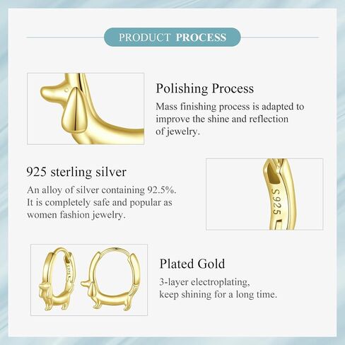 Gold Plated Dchshund Earrings Weiner Dog Charm Link Bracelet for Women Perfet Dachshund Gift for Pet Lovers in Kuwait