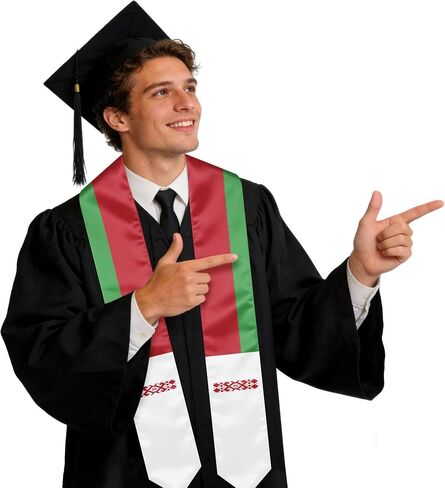 Belarus Graduation Sash Stole International Study Abroad Unisex Belarus Flag Graduation Scarf in Kuwait