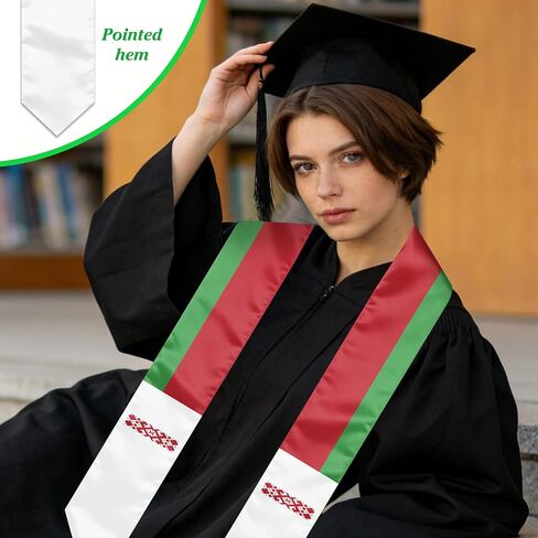 Belarus Graduation Sash Stole International Study Abroad Unisex Belarus Flag Graduation Scarf in Kuwait
