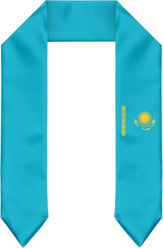 Kazakhstan Flag Graduation Stole Sash for Study Aboard International Students Abroad Adult Unisex in Saudi Arabia