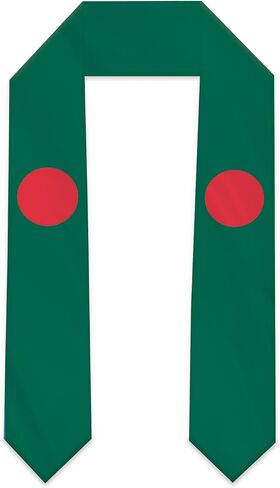 Bangladesh Flag Graduation Stole Sash Scarf Double Layer Polyester Satin Fabric Anti-Wrinkle in Kuwait