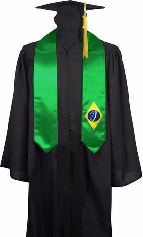 Flag Graduation Stole Sash, Flag Graduation Shawl Sash Stole Wraps Scarf For International Study Pride Women Men (Brazil) in Kuwait