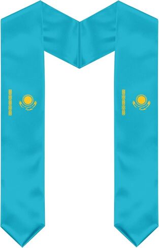 Kazakhstan Flag Graduation Stole, Kazakhstan Graduation Sash Scarf for Study Aboard International Students in Kuwait