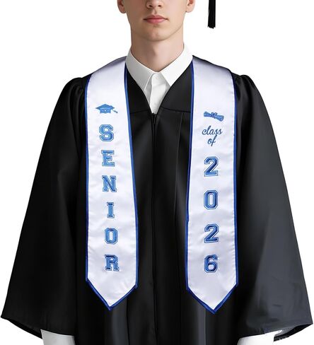 Serencatcher Senior Graduation Stole Class of 2026 Blue, Senior Class of 2026 Embroidery Graduation Stole Sash for Senior Night High School Students Ceremony Congrats Grad Party Gifts Accessory in Kuwait