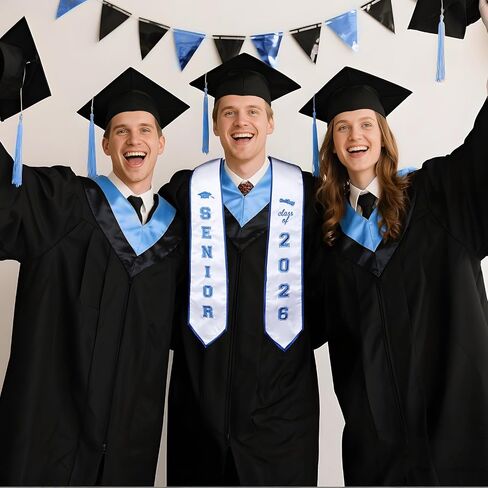 Serencatcher Senior Graduation Stole Class of 2026 Blue, Senior Class of 2026 Embroidery Graduation Stole Sash for Senior Night High School Students Ceremony Congrats Grad Party Gifts Accessory in Kuwait