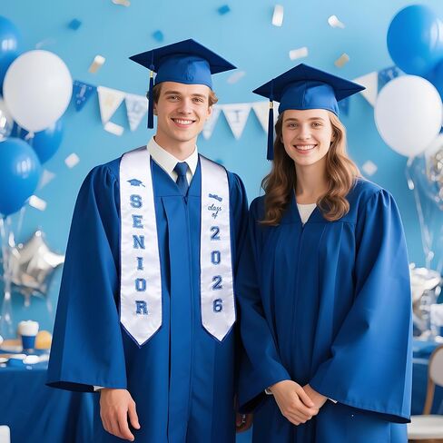 Serencatcher Senior Graduation Stole Class of 2026 Blue, Senior Class of 2026 Embroidery Graduation Stole Sash for Senior Night High School Students Ceremony Congrats Grad Party Gifts Accessory in Kuwait