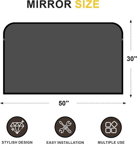 Bathroom Vanity Mirror for Wall, 50"x30" Black Metal Framed Bathroom Mirror for Over Sink, Living Room, Bedroom, Entryway, Mantel, Fireplace Decor in Saudi Arabia