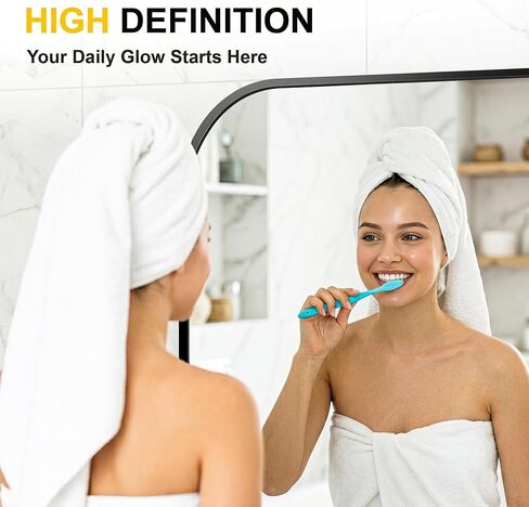 Bathroom Vanity Mirror for Wall, 50"x30" Black Metal Framed Bathroom Mirror for Over Sink, Living Room, Bedroom, Entryway, Mantel, Fireplace Decor in Saudi Arabia