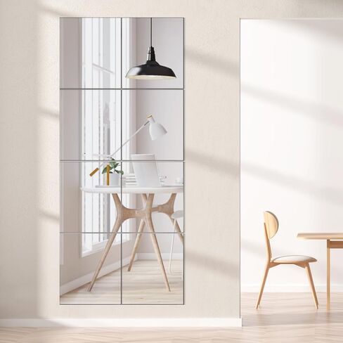 VASUHOME Home Gym Mirrors 14 x12 Inch - 12PCS HD Glass Wall Mounted Mirror Tiles for Home Gym, Bedroom, Living Room, Door, Closet in Saudi Arabia