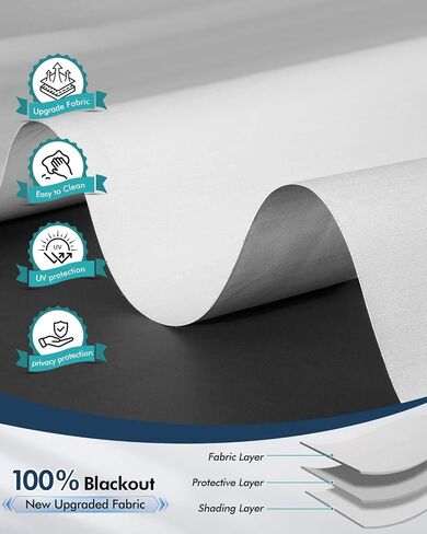 No-Drill Motorized Blinds with Remote Control, Rechargeable Smart Blackout Electric Shades for Windows, Electric Automatic Wireless Cordless Operation (White,34¼"W*72" H) in Saudi Arabia