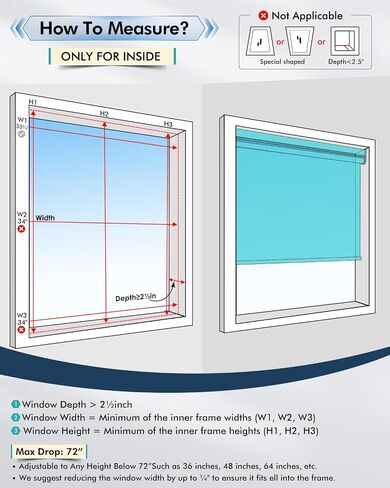 No-Drill Motorized Blinds with Remote Control, Rechargeable Smart Blackout Electric Shades for Windows, Electric Automatic Wireless Cordless Operation (White,34¼"W*72" H) in Saudi Arabia
