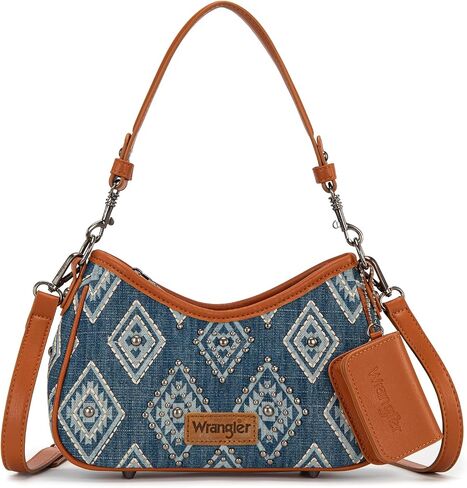 Wrangler Western Shoulder Bag for Women Aztec Crescent Clutch Hobo Bag With Detachable Pouch in Kuwait