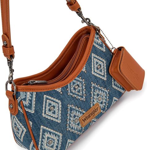 Wrangler Western Shoulder Bag for Women Aztec Crescent Clutch Hobo Bag With Detachable Pouch in Kuwait