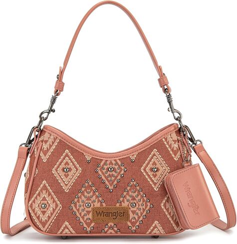 Wrangler Western Shoulder Bag for Women Aztec Crescent Clutch Hobo Bag With Detachable Pouch in Kuwait