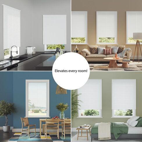 Cordless Aluminum Mini Blind - 18" W x 48" L - White, Premium Duty 1" Metal Slats, Over 400 Custom Sizes Starting at $19.97, Durable, Waterproof Window Shades by Lumino in Saudi Arabia
